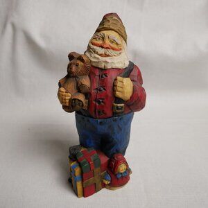 Handcrafted Santa Claus Figurine With Teddy Bear & Gifts by Craig Kirkwood Rare